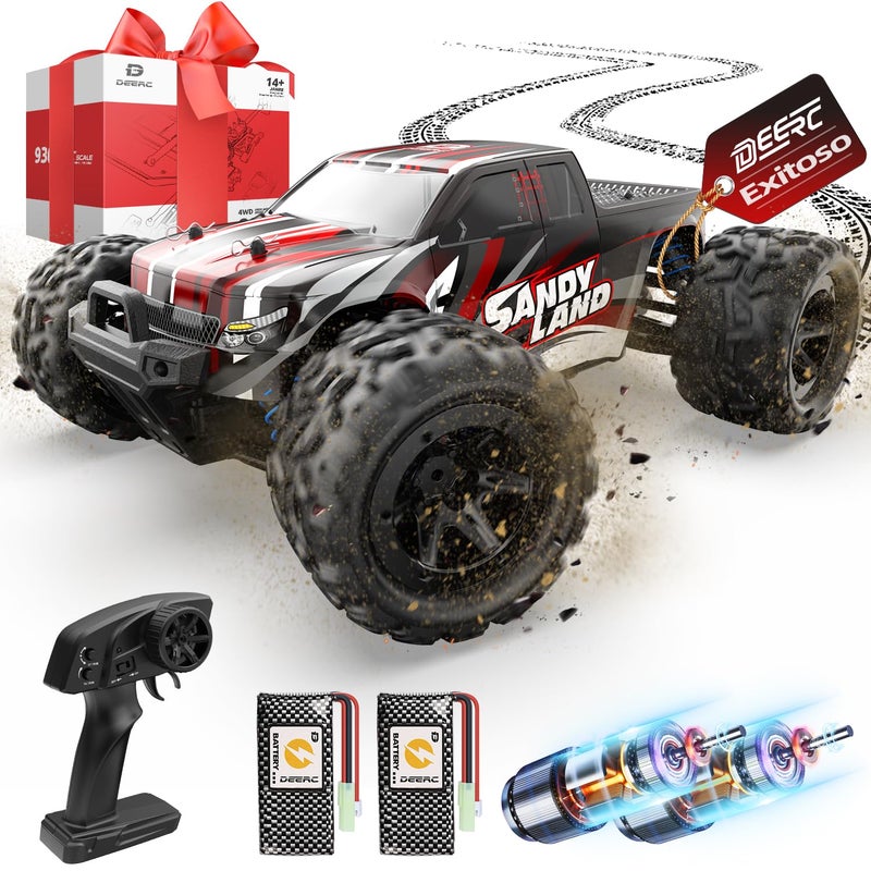 DEERC Remote Control Car High Speed RC Cars for Kids Adults 1:16 Scale 40 KM/H 4WD Off Road Monster Trucks,2.4GHz All Terrain Toy Trucks with 2 Rechargeable Battery - Image 1